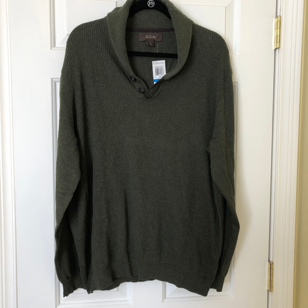 NWT Tasso Elba Shawl-Collar Sweater